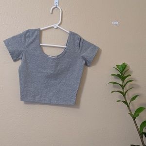 Simple, Stretchy Grey Crop Top